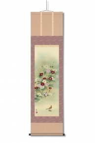 浮田秋水 掛軸(尺三) 「秋桜」