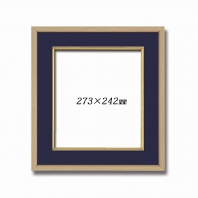 ナラ色木製色紙額(マット付き)273×242mm(紺) /【紙額】緞子色紙額・和風色紙額・和風色紙額